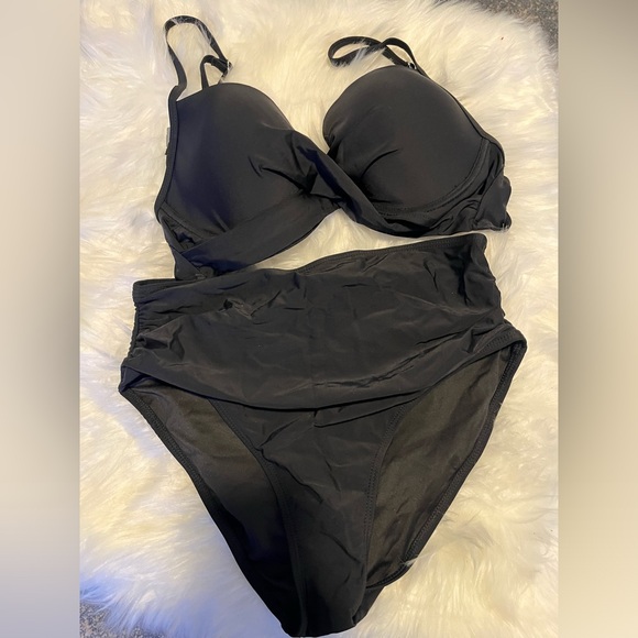 Aqua Eve Women Underwire Bikini High Waisted Bathing Suit Tummy Control Swimsuit - Picture 6 of 7